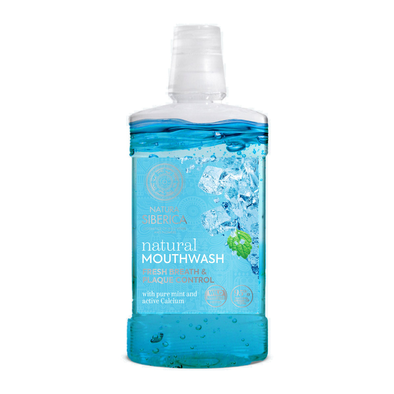 NATURA SIBERICA Přírodní ústní voda s Mátou a aktivním vápníkem 520 ml