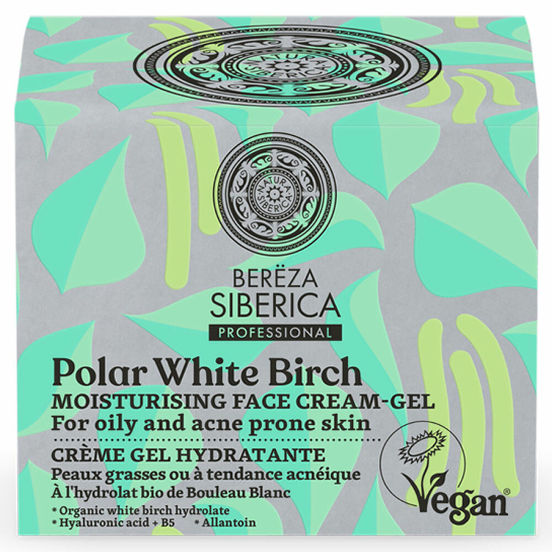 Natura Siberica Polar White Birch hydratační gel krém pro mastnou a problematickou pleť 50 ml