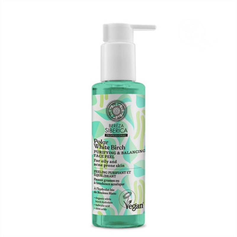 Natura Siberica Polar White Birch čisticí peelingový gel pro mastnou a problematickou pleť 145 ml