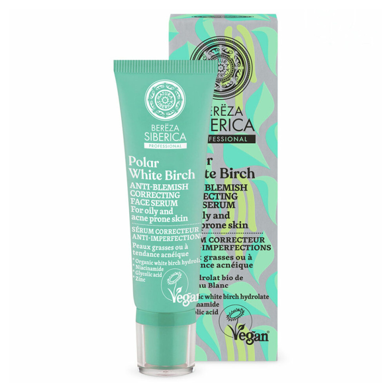 Natura Siberica Polar White Birch korekční sérum pro mastnou a problematickou pleť 30 ml
