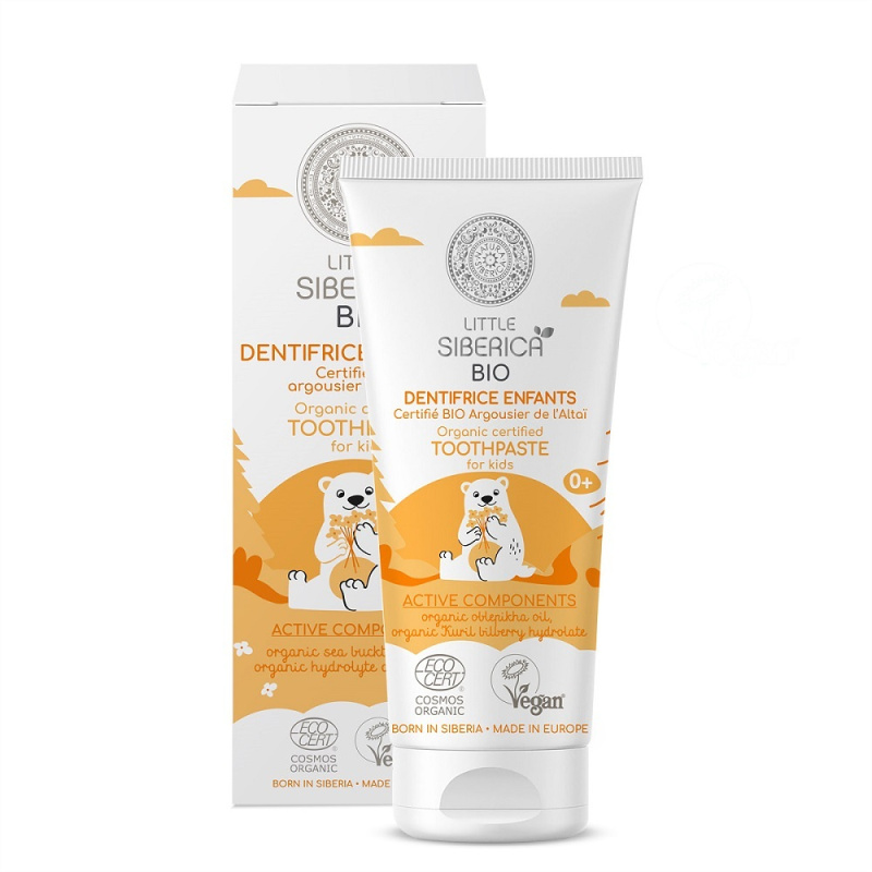Natura Siberica Little Siberica BIO přírodní zubní pasta pro děti příchuť Altai Sea Buckthorn 60 g