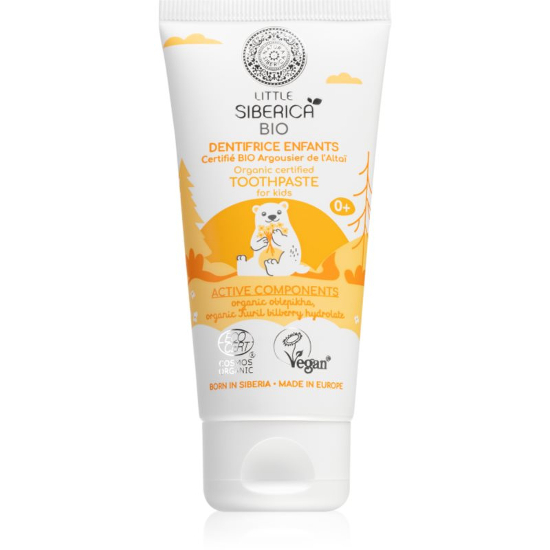 Natura Siberica Little Siberica BIO přírodní zubní pasta pro děti příchuť Altai Sea Buckthorn 60 g