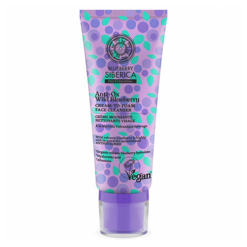 Natura Siberica Anti-Ox Wild Blueberry krémová čisticí pěna na obličej 100 ml