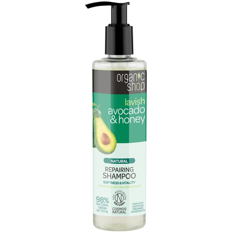 Organic Shop Natural Avocado & Honey regenerační šampon pro suché a poškozené vlasy 280 ml