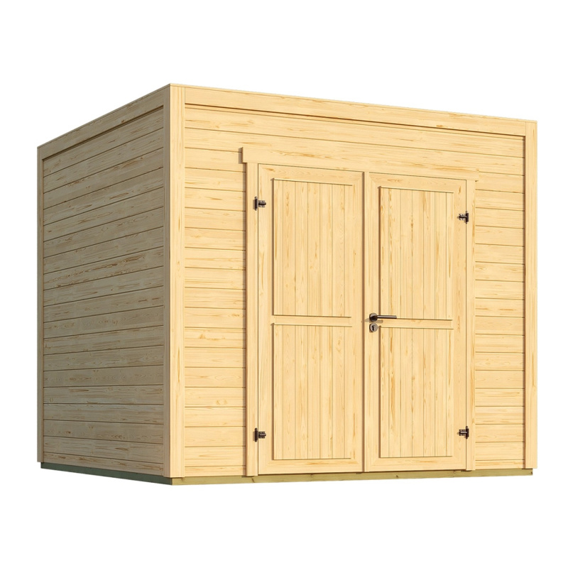 Weka Dřevěný zahradní domek Batu 2 plné dveře, přírodní, 250 x 250 cm