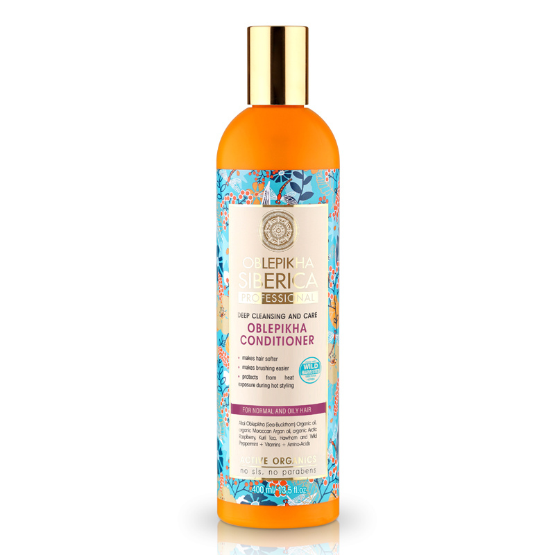 Natura Siberica Oblepikha (Sea-Buckthorn) hloubkově čisticí kondicionér pro normální až mastné vlasy 400 ml