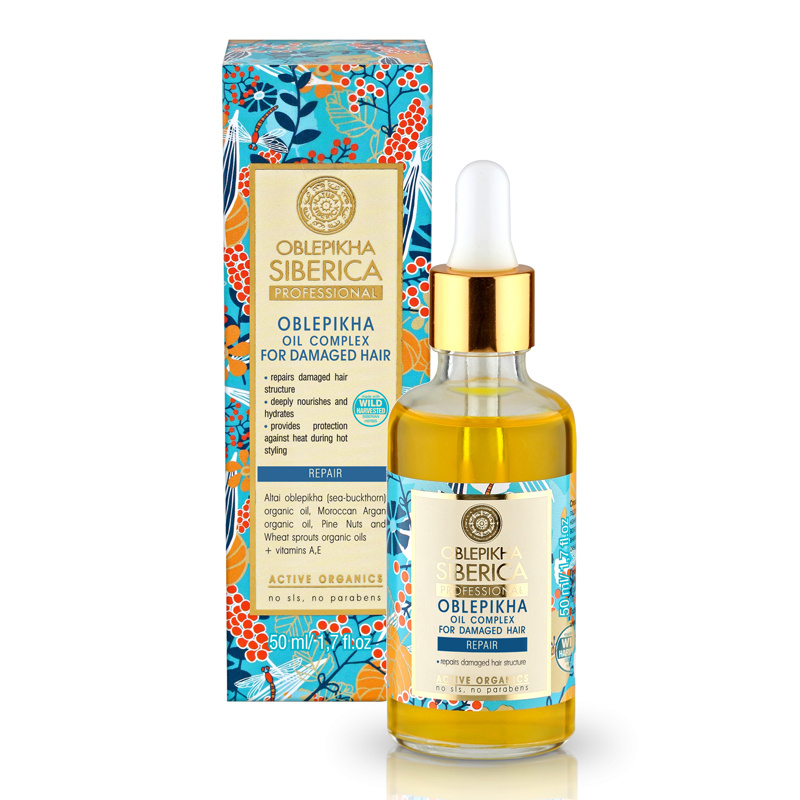 Natura Siberica Oblepikha (Sea-Buckthorn) olej pro péči o poškozené vlasy 50 ml