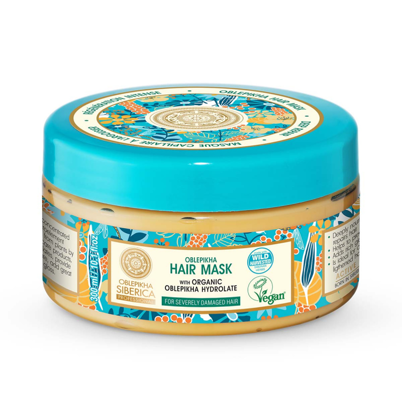 Natura Siberica Oblepikha (Sea-Buckthorn) hloubkově regenerační maska pro velmi poškozené vlasy 300 ml