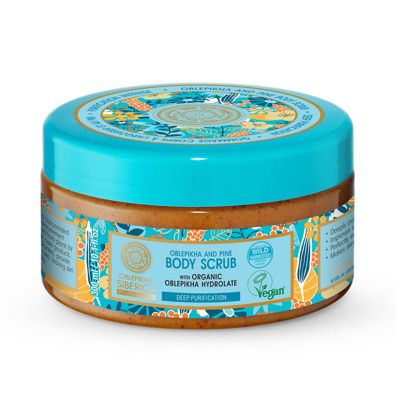 Natura Siberica Oblepikha (Sea-Buckthorn) tělový peeling s rakytníkem a medem 300 ml