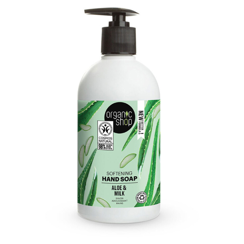 Organic Shop Organic Aloe & Milk pečující tekuté mýdlo na ruce 500 ml
