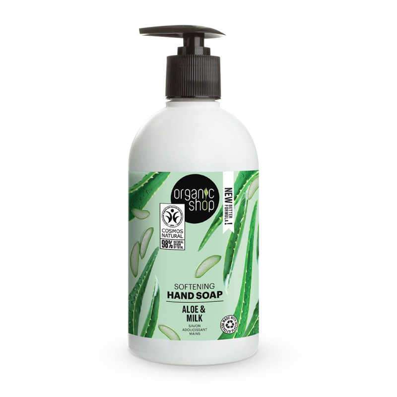 Organic Shop Organic Aloe & Milk pečující tekuté mýdlo na ruce 500 ml