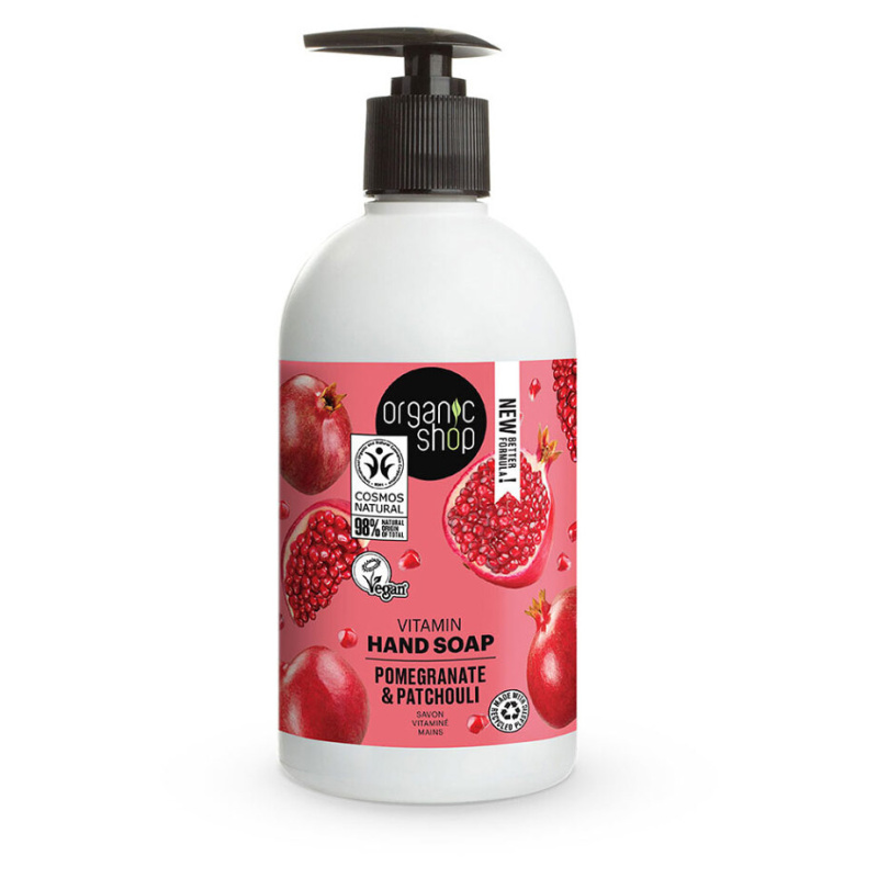 Organic Shop Pomegranate & Patchouli pečující tekuté mýdlo na ruce s pumpičkou 500 ml