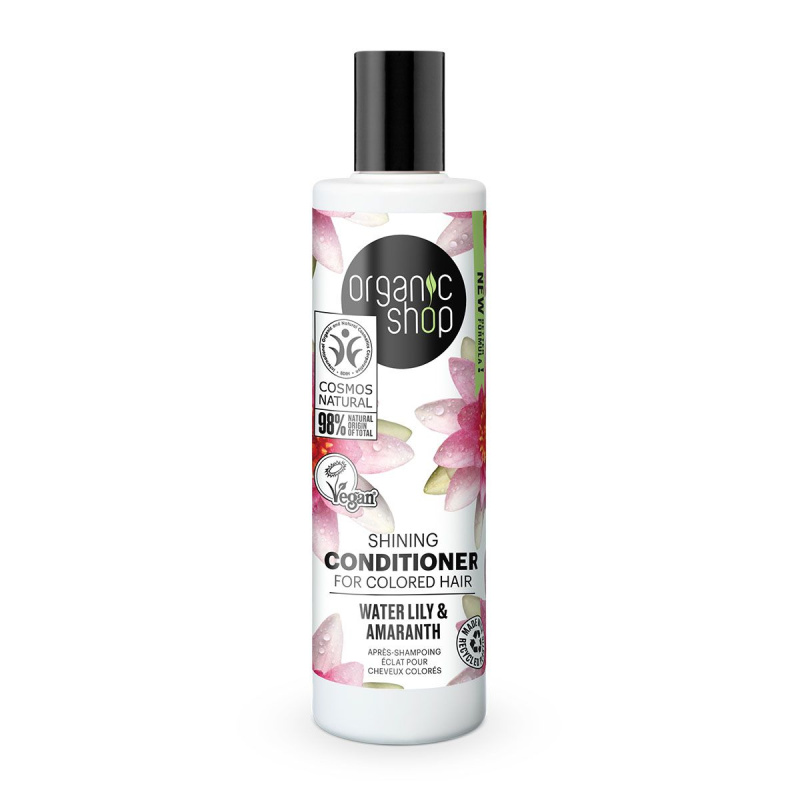 Organic Shop Organic Shea & Lily rozjasňující kondicionér pro lesk a snadné rozčesávání vlasů pro barvené vlasy 280 ml