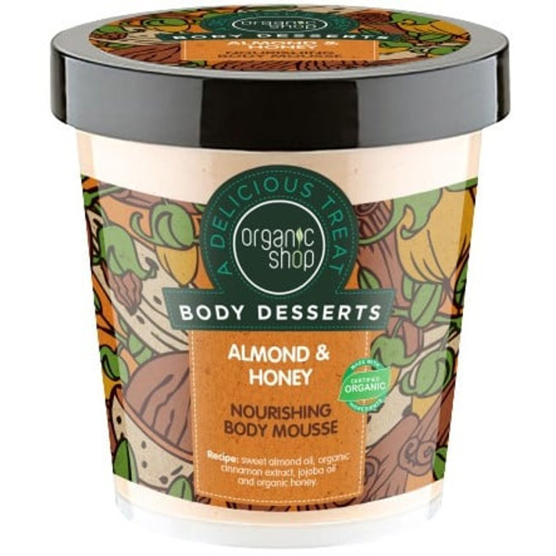 Organic Shop Body Desserts Almond & Honey tělová pěna pro výživu a hydrataci 450 ml