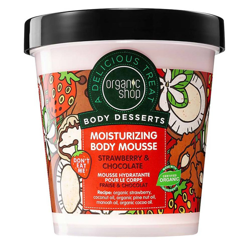 Organic Shop Body Desserts Strawberry & Chocolate tělová pěna s hydratačním účinkem 450 ml