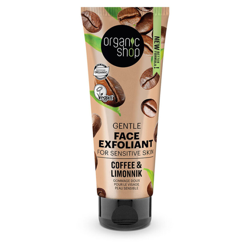 ORGANIC SHOP Jemný peeling pro citlivou pleť Káva a limoník 75 ml