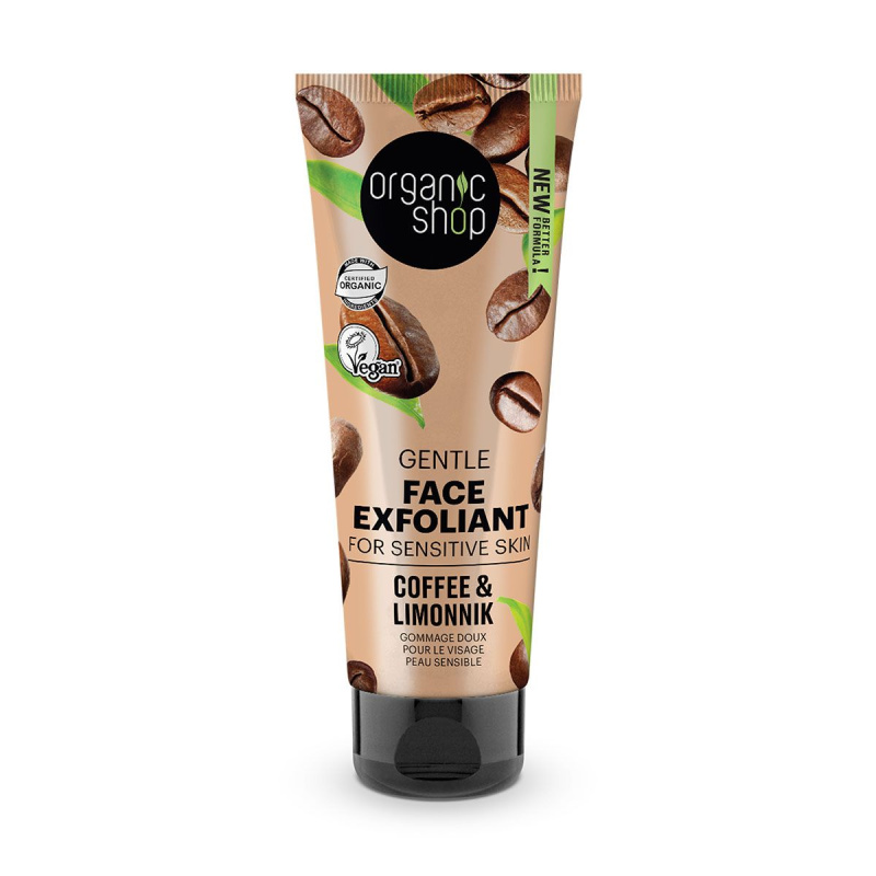 ORGANIC SHOP Jemný peeling pro citlivou pleť Káva a limoník 75 ml