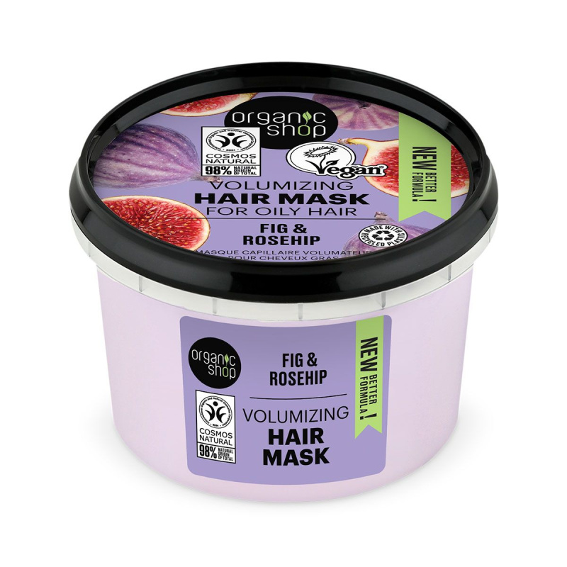 Organic Shop Organic Fig & Rosehip pečující maska pro lesk a hebkost vlasů 250 ml