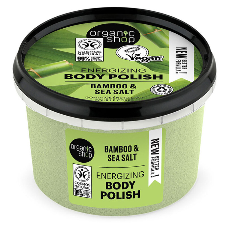 Organic Shop Organic Bamboo & Sea Salt energizující tělový peeling 250 ml