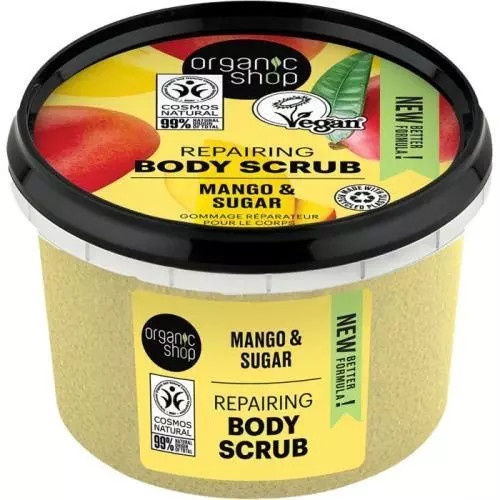 Organic Shop Mango & Sugar tělový peeling pro hedvábnou pokožku 250 ml