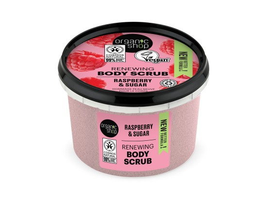 Organic Shop Raspberry & Sugar jemný tělový peeling 250 ml