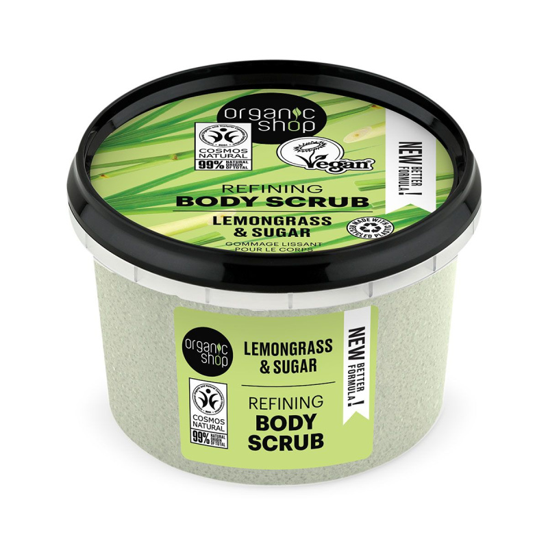Organic Shop Lemongrass & Sugar jemný peeling na tělo 250 ml