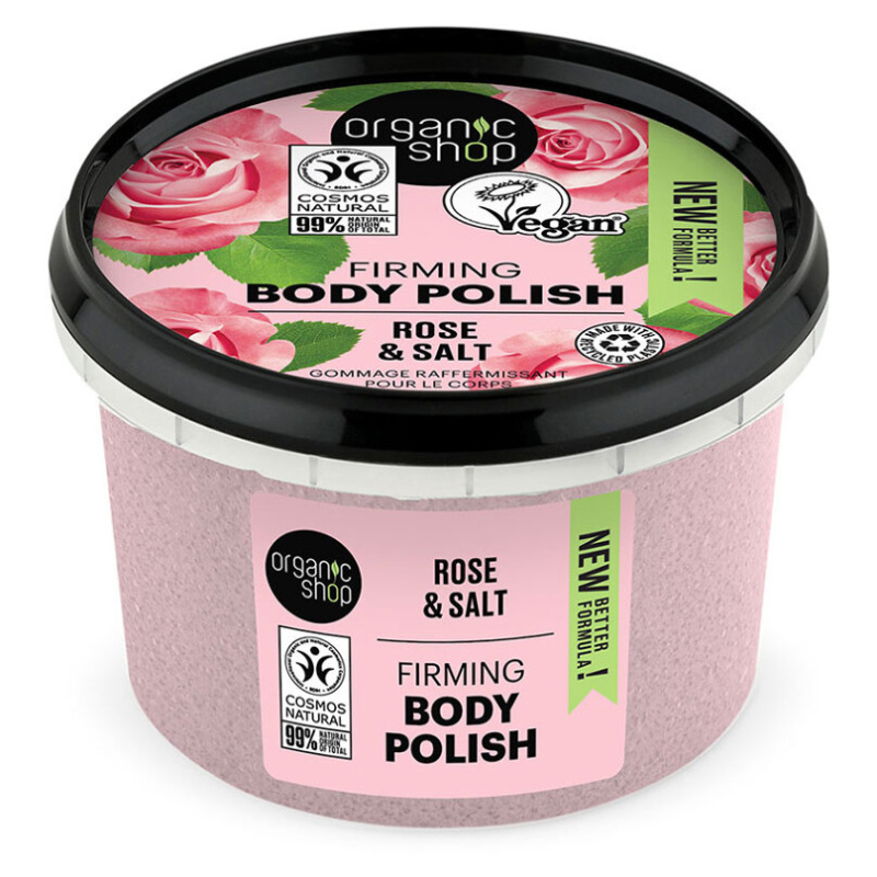Organic Shop Organic Rose & Salt tělový peeling se solí 250 ml