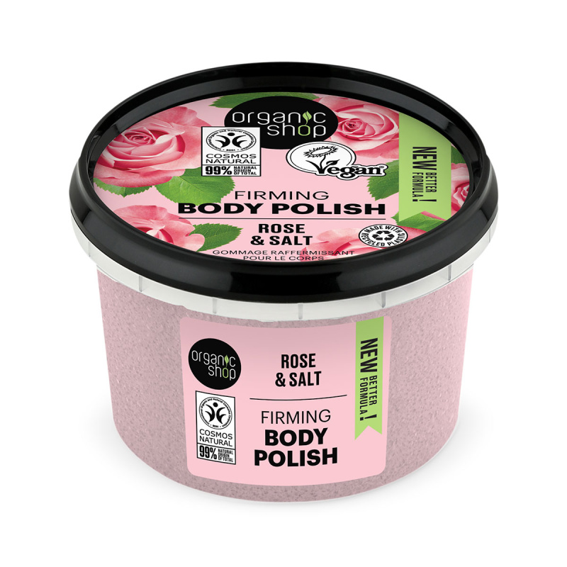Organic Shop Organic Rose & Salt tělový peeling se solí 250 ml
