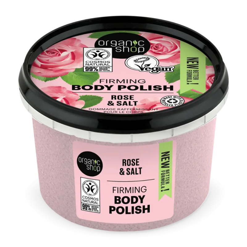 Organic Shop Organic Rose & Salt tělový peeling se solí 250 ml