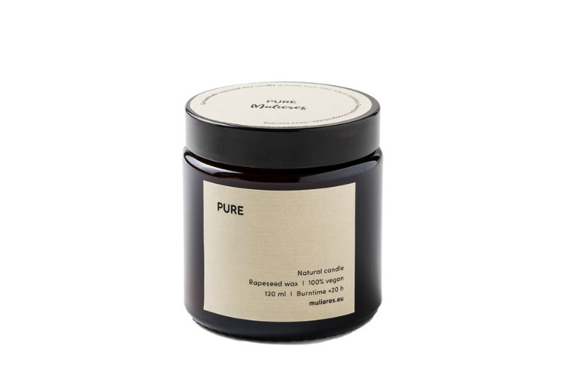 Mulieres Svíčka ve skle - bez vůně, 120 ml