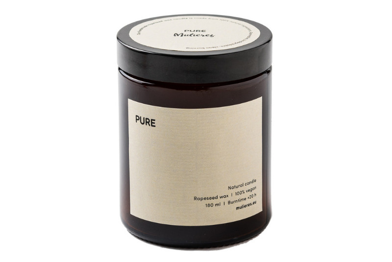 Mulieres Svíčka ve skle - bez vůně, 180 ml