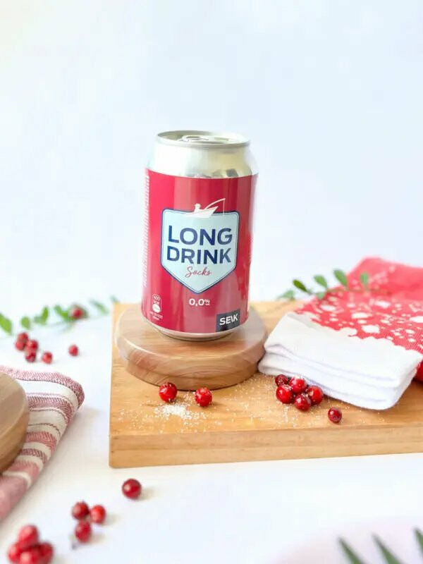 Ponožky Long Drink – Brusinkové - Ponožky v plechovce (vel. 35-40)