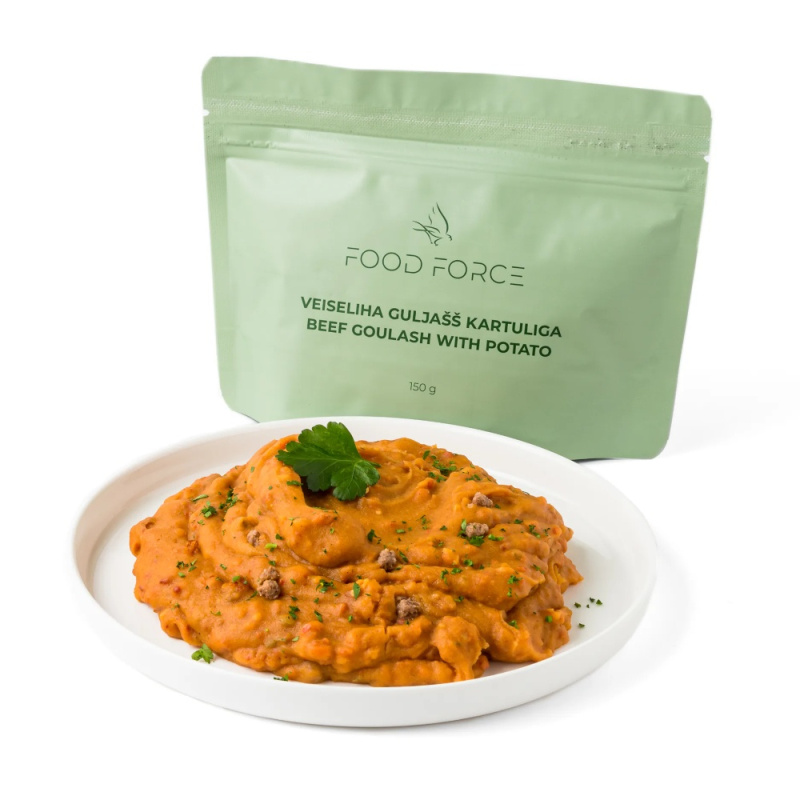 Food Force Sušený bramborový guláš s hovězím masem 150g viz obrázek Dehydrovaná strava