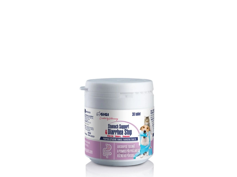 GIGI Stomach Support&Diarrhea Stop pro malé psy & kočky 30 tablet