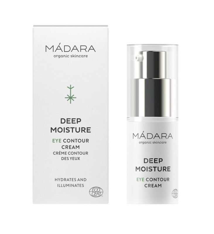 Mádara DEEP MOISTURE rozjasňující oční krém proti otokům a tmavým kruhům 15 ml