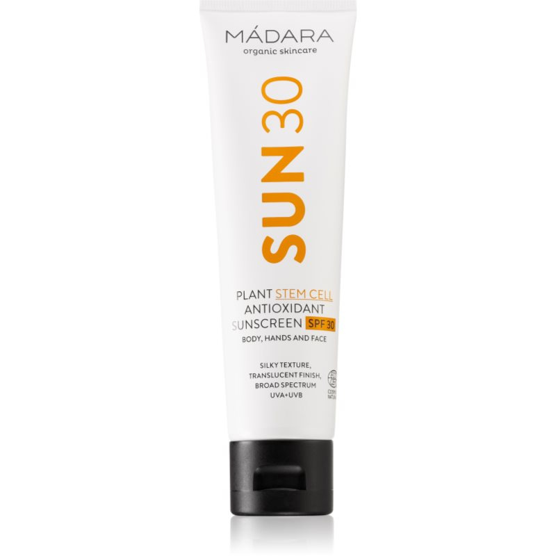 Mádara Opalovací krém s obsahem rostlinných kmenových buněk a antioxidanty SPF 30, 100 ml