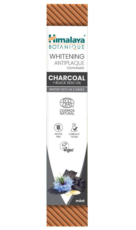 Himalaya Herbals Whitening Antiplaque Charcoal + Black Seed Oil bělicí zubní pasta s aktivním uhlím 75 ml