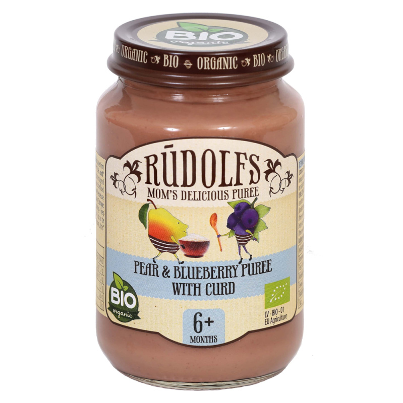 Rudolfs BIO Hruška, borůvky, tvaroh 190 g