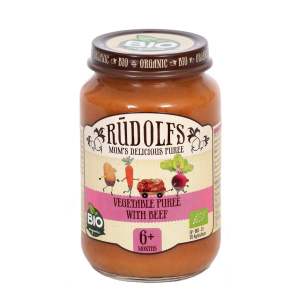 Rudolfs BIO Zelenina s hovězím masem, 190 g