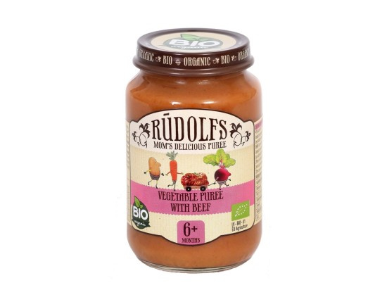 Rudolfs BIO Zelenina s hovězím masem, 190 g