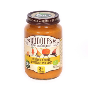Rudolfs BIO Zelenina s rýží a jehněčím masem, 190 g