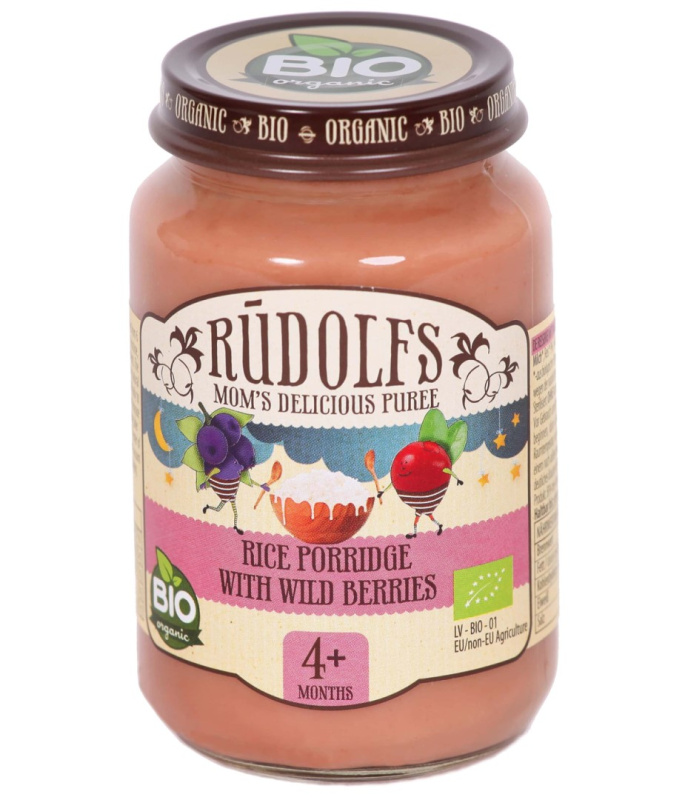 Rudolfs BIO Rýžová kaše s lesními plody, 190 g