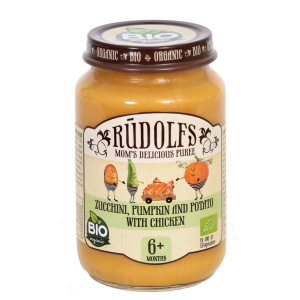 Rudolfs BIO Cuketa, dýně, brambory s kuřecím masem, 190 g