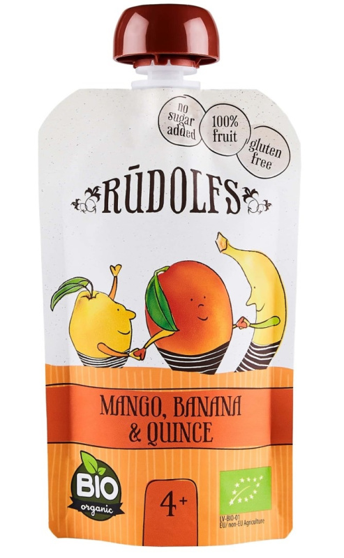 Rudolfs BIO kapsička Mango, banán a kdoule, 110 g
