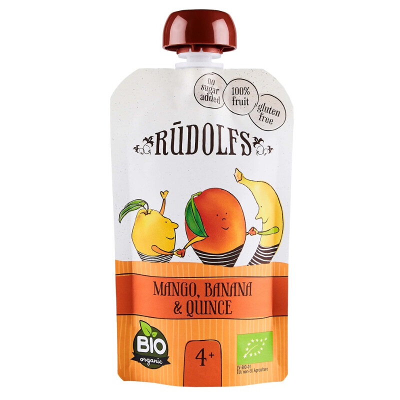 Rudolfs BIO kapsička Mango, banán a kdoule, 110 g