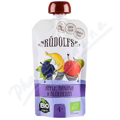 Rudolfs BIO kapsička Jablko, banán, borůvka, 110 g