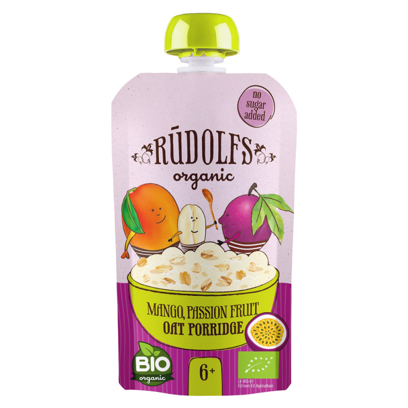 Rudolfs BIO kapsička Mango, celozrnná ovesná kaše, 110 g