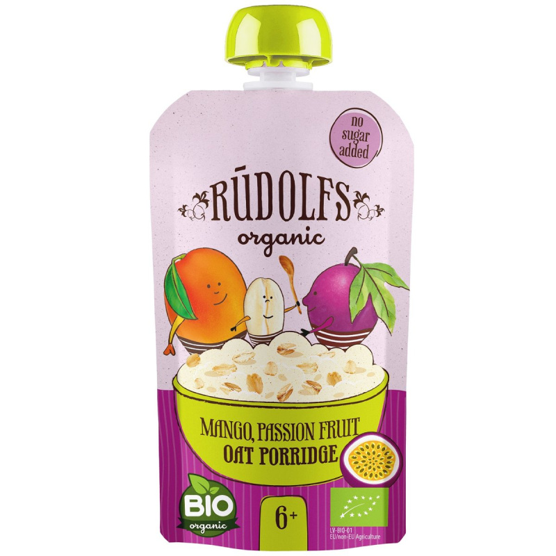 Rudolfs BIO kapsička Mango, celozrnná ovesná kaše, 110 g
