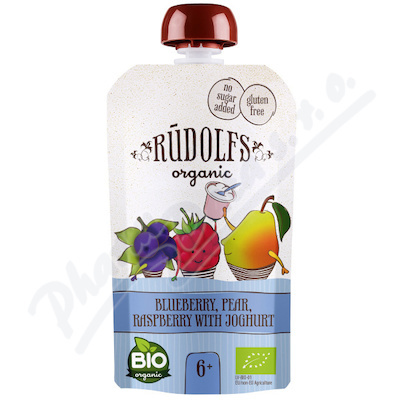 Rudolfs BIO kapsička Borůvka, hruška, malina s jogurtem, 110 g