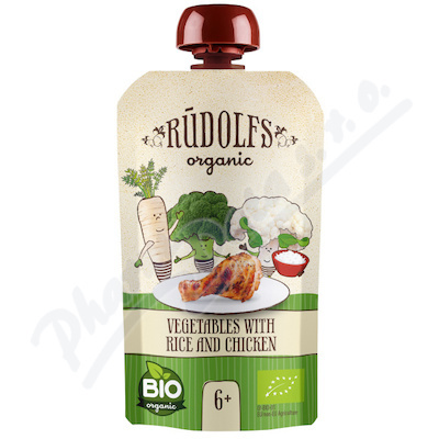 Rudolfs BIO kapsička Zelenina, rýže, kuřecí maso, 110 g